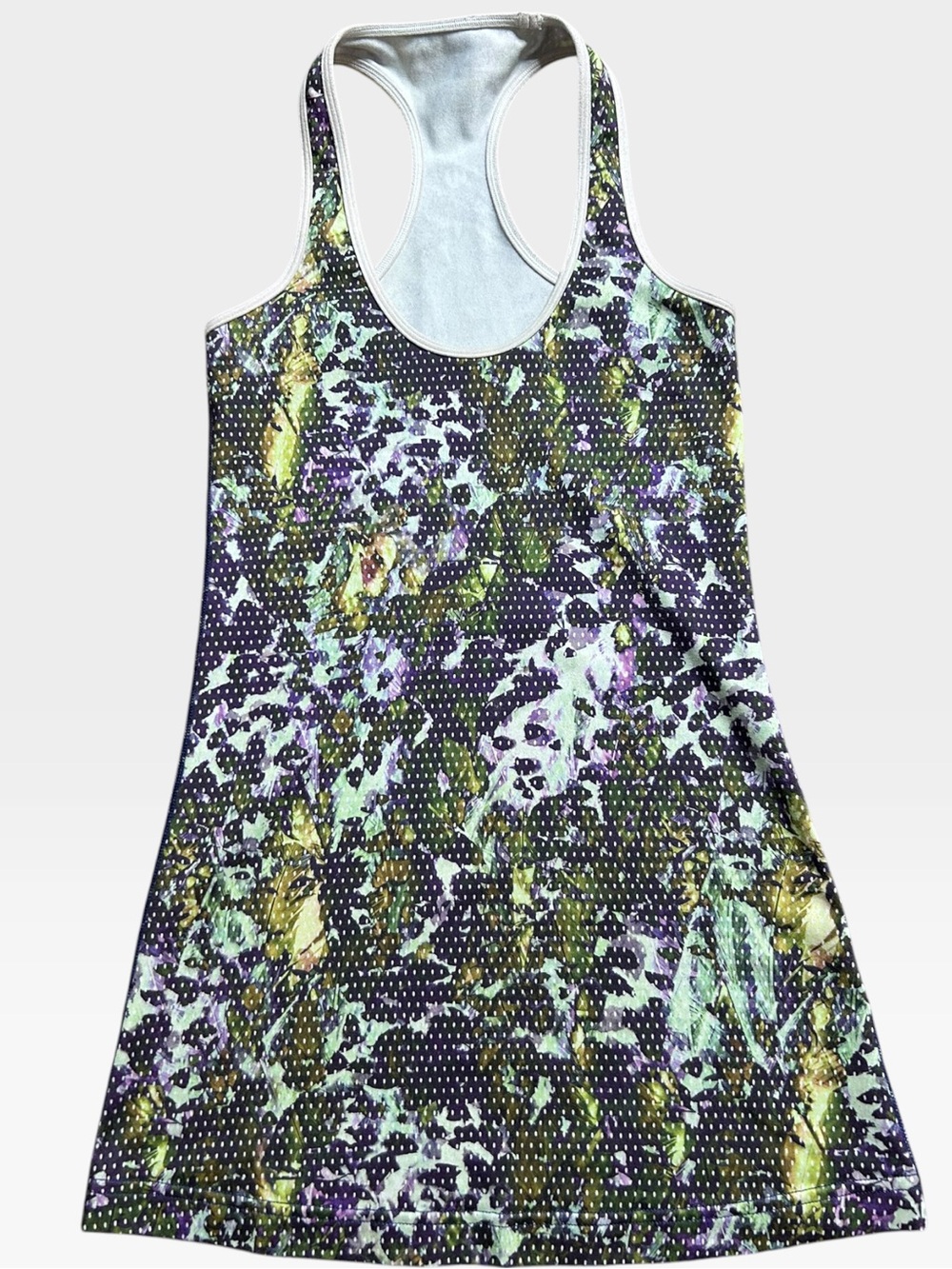 Lululemon CRB Vintage Floral Mesh Matrix Racerback Tank Light Luon Size 4